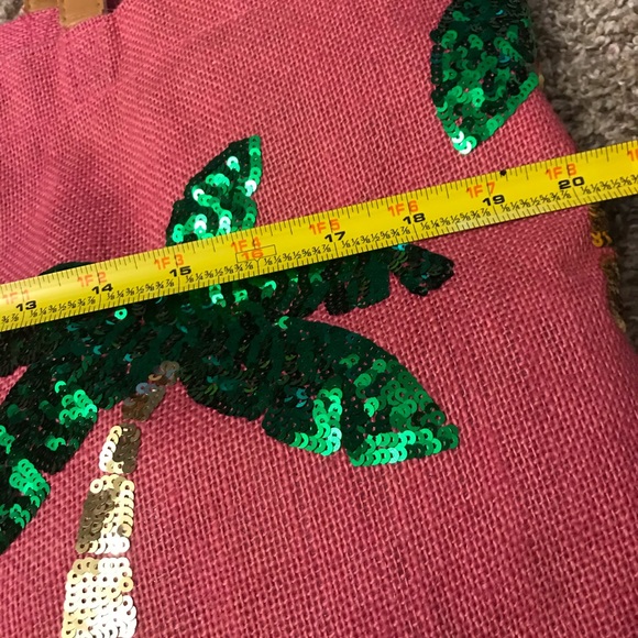 Pink palm tree 🌴 sequin beach bag - Picture 2 of 5